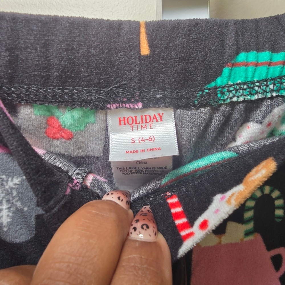 Holiday Time Cozy Sherpa Fleece Pajama Set Womens Small Hot Cocoa Print sz S - Picture 6 of 7